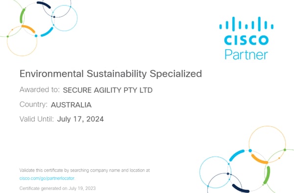 Environmental Sustainability Specialized is awarded to Secure Agility PTY LTD